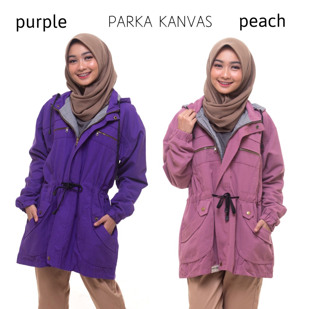 JAKET PARKA KANVAS WANITA JAKET KOREA WANITA HODIE BISA DILEPAS