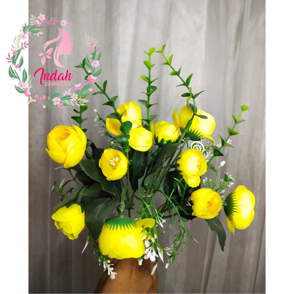 Bunga plastik kuning | Hiasan Parsel | Hantaran
