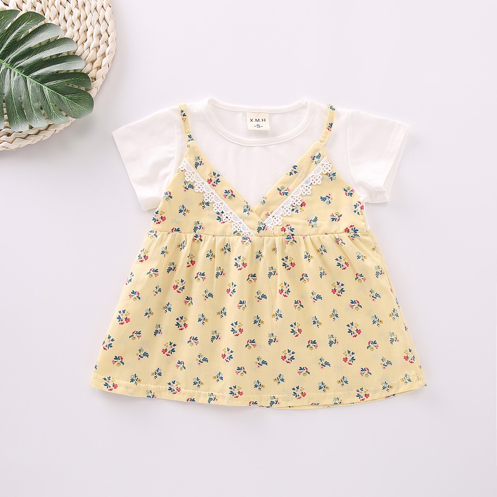 Dress Anak Perempuan Jumpsuit Motif Bunga Import Bahan Cotton Lembut Estimasi usia 3 Bln -4 Tahun-2