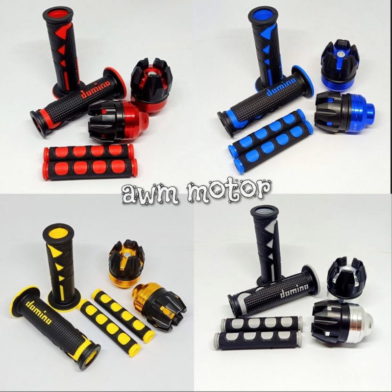 PAKET 3 IN 1 -Handgrip New Shark Motor Variasi+Jalu as Roda + karet handle Bisa Dibuat Semua Motor