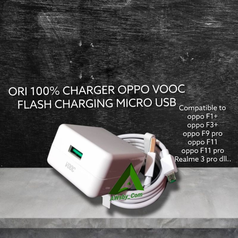 Flash Charger Oppo Micro Usb Vooc 20W F1+/F3+/F9 Pro/R5/F11/ F11 Pro/ Realme 3 Pro (R17 100%)