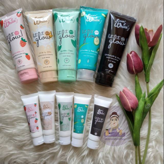 Share Full Size Ever White Let It Glow Face Mask Everwhite Clay Mask Peel Off Mask1 Shopee Indonesia