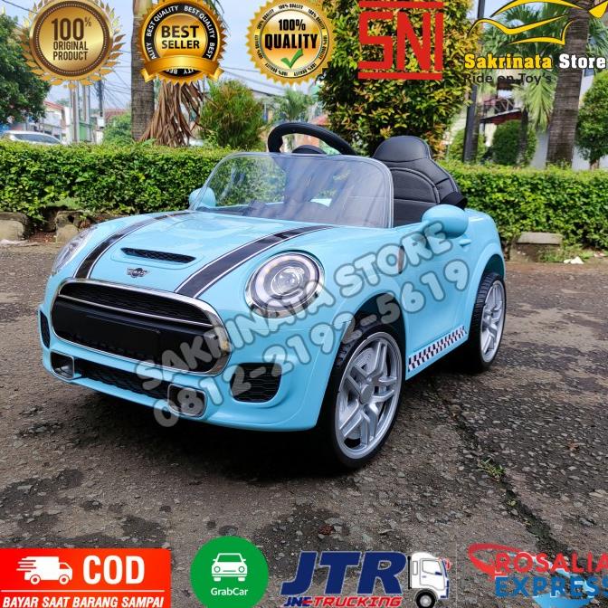 Mobil Aki Anak Mainan Murah Ban Karet Jok Kulit