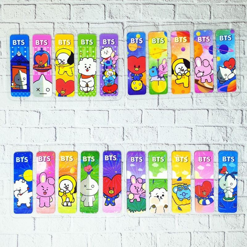 [ COD ]  1 SET 100PCS STICKY NOTE PLASTIK HOLOGRAM BT21 BTS KPOP / STICKY-5