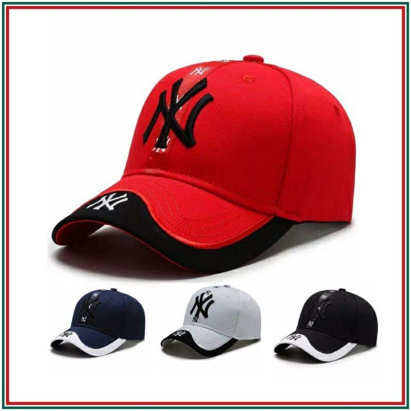 Topi BaseBall Topi Caps Bordir Ny Kombinasi Dua warna Topi Distro Kekinian
