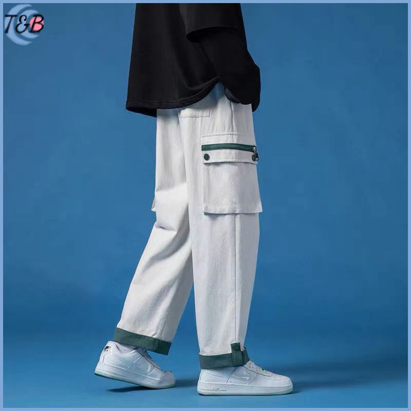 Celana cargo korean style celana serut celana cargo oversize pria celana kargo pria panjang kargo kulot celana kargo cowok Bahan premium baggy cargo saku pants