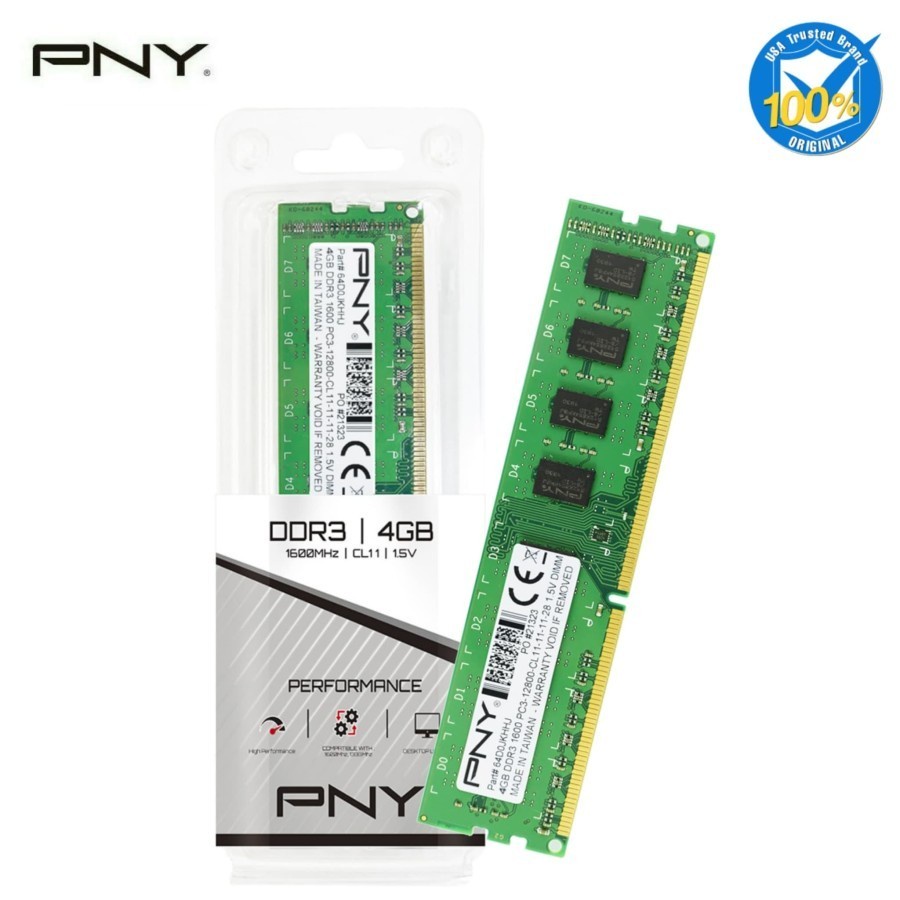 Ram PC PNY Ddr3 8GB PC12800 1600Mhz Longdimm Memory