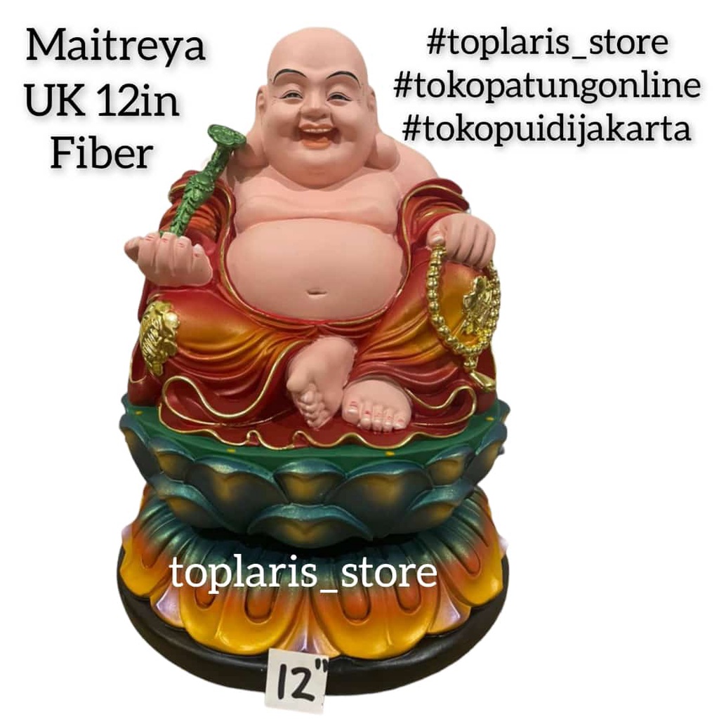 Patung Buddha Maitreya Fiber 12in 022