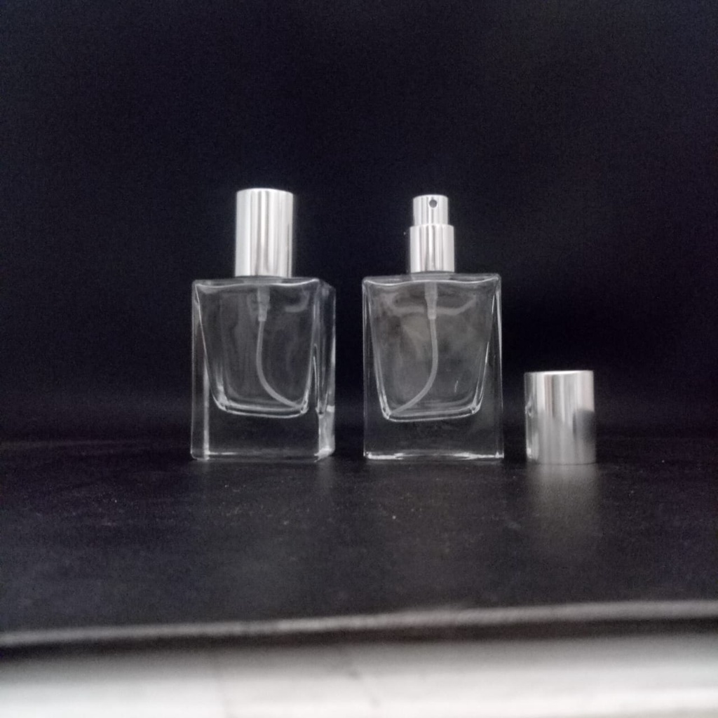 Botol Parfum kotak drat 30 ml silver lusinan