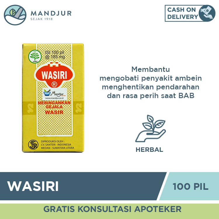 Wasiri (Isi 100 Pil) - Obat Wasir Dan BAB Berdarah | Shopee Indonesia