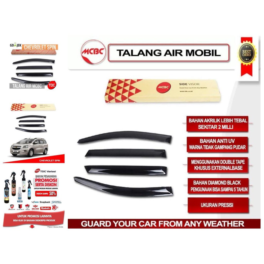 talang air chevrolet spin slim mcbc variasi atau aksesoris