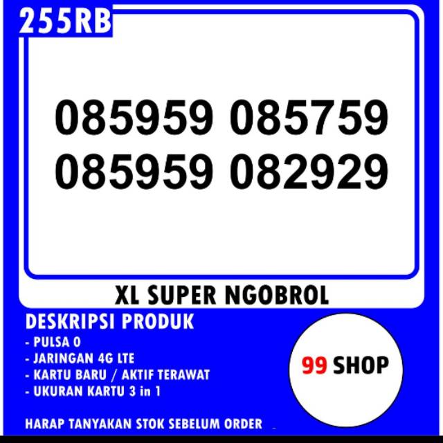 Nomor Cantik XL 5959 2929 XL 5759 - Nomor Cantik XL Triple abab aabb