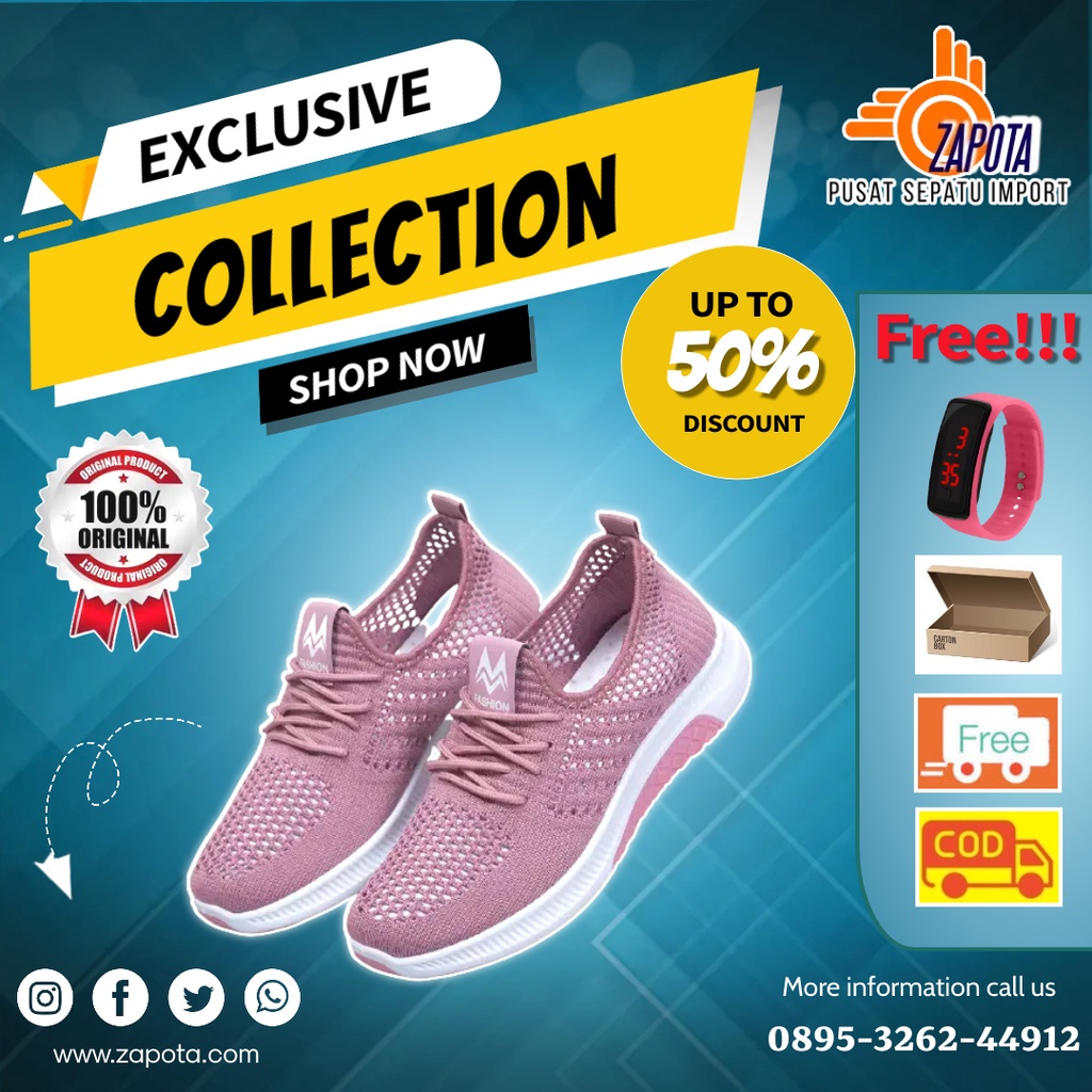 Sepatu Sneakers Wanita Import Original 100% Asli Casual Slip On Vans Korea Jepang China Keren Terlar
