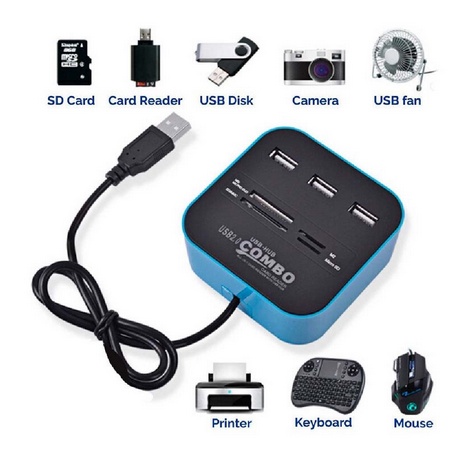 ITSTORE Combo Multi Card Reader + 3 USB HUB 2.0 Splitter