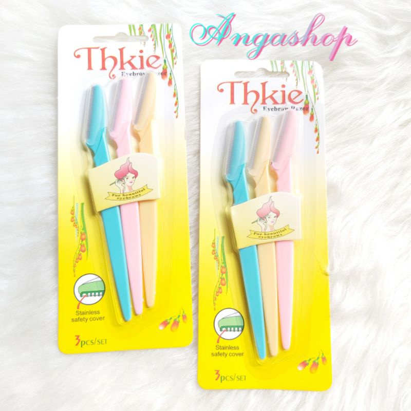 PISAU ALIS ISI 3/ THINKLE  EYEBROW KNIFE 3 PCS/ PENCUKUR ALIS 3 PCS