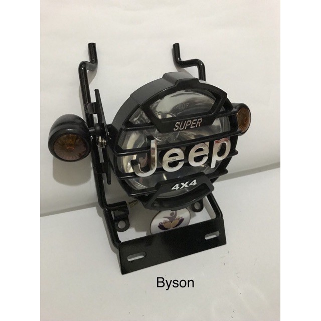 LAMPU JEEP LAMP VARIASI BYSON PRO PLUS BREKET HITAM PLUS LAMPU SEN - PERLENGKAPAN MOTOR -