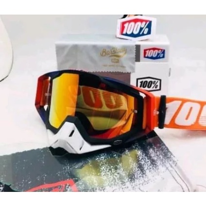 Kacamata Google Motor Cross Adventure Putih Hitam Orange MX Goggle