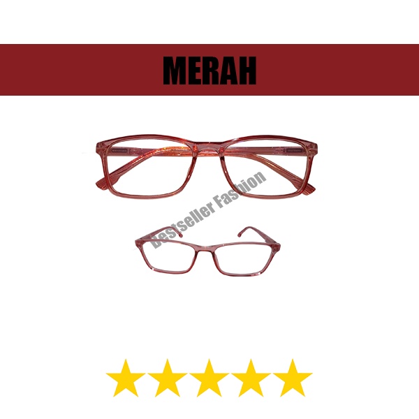 Kacamata Fashion Wanita dan Pria Korea Kacamata Anti Radiasi Unisex Fashion Eyeglasses FREECASE