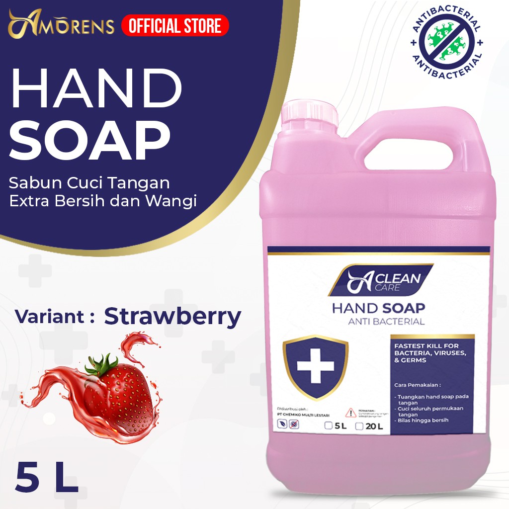 Sabun Cuci Tangan / HAND SOAP / HAND WASH Antiseptik Antibacterial 5 Liter A Clean Care