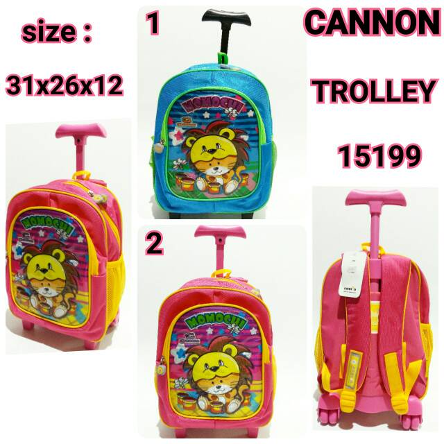 Tas sekolah ransel backpack anak cewek trolley cannon 15199 tas punggung dan trolley murah dan baru