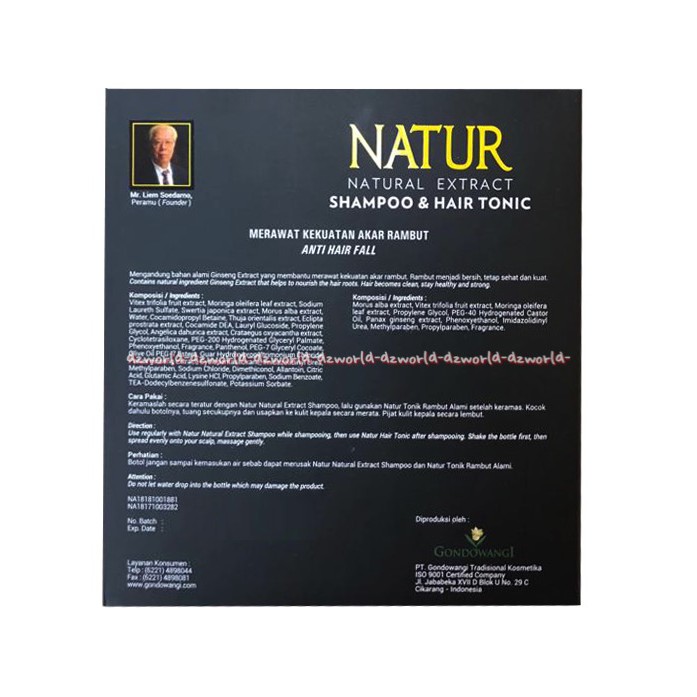 Natur Natural Shampoo &amp; Hair Tonic Ginseng Extract Perawatan Alami Kemasan Ekonomis 2in1