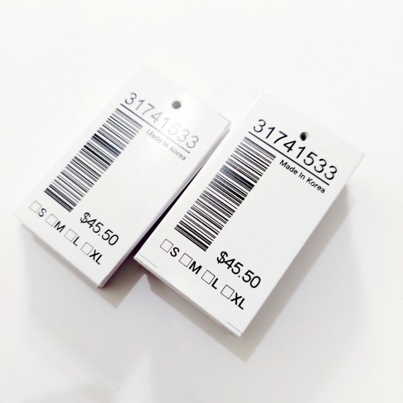 

hangtag label baju 100pcs (3×5) hangtag label bonus tali