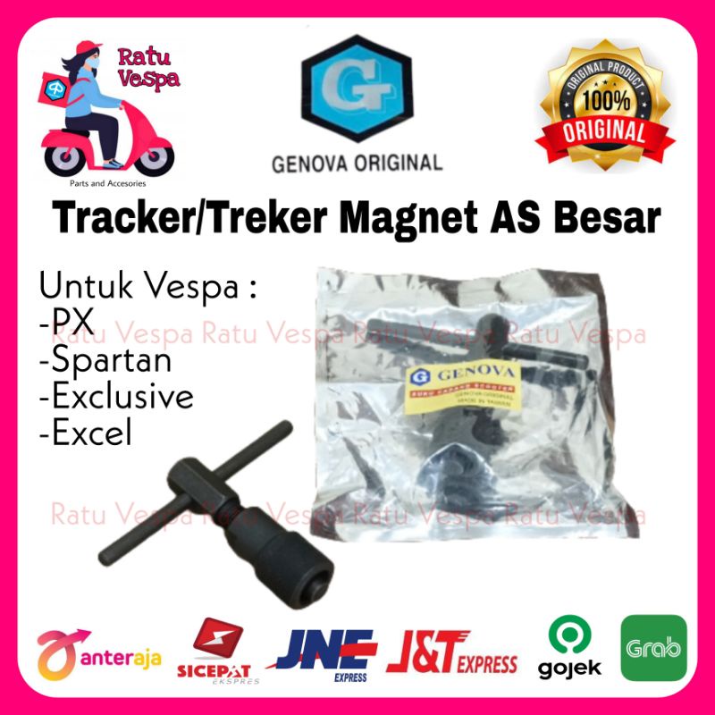 Tracker / Treker Magnet Vespa AS besar Import GENOVA