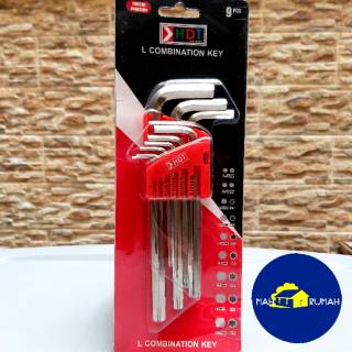 Kunci L Panjang Set Bintang Segi Kombinasi 9pcs 9 pcs