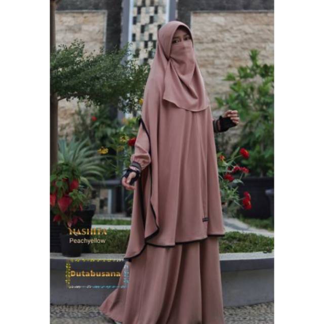 SET GAMIS KHIMAR SYARI JUMBO HANDSPLIT CADAR NASHITA BY DUTA BUSANA