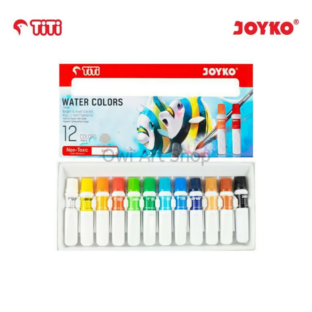 

Cat Air Titi 12 Warna - Titi Watercolor 12 x 6ml