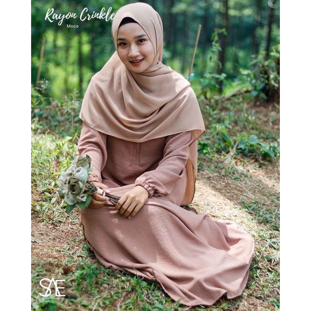 Gamis ALUNA RAYON CRINKLE original Simply Of Aegea. Busui, Sekilo muat 3 Baju