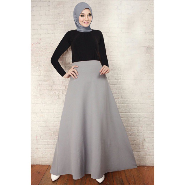 ROK MAYUNG JUMBO WAFEL PANJANG WANITA - rok lebar klok A flare skirt crepe tebal