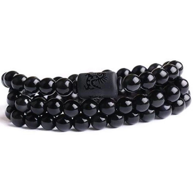 kalung tasbih batu giok black jade asli