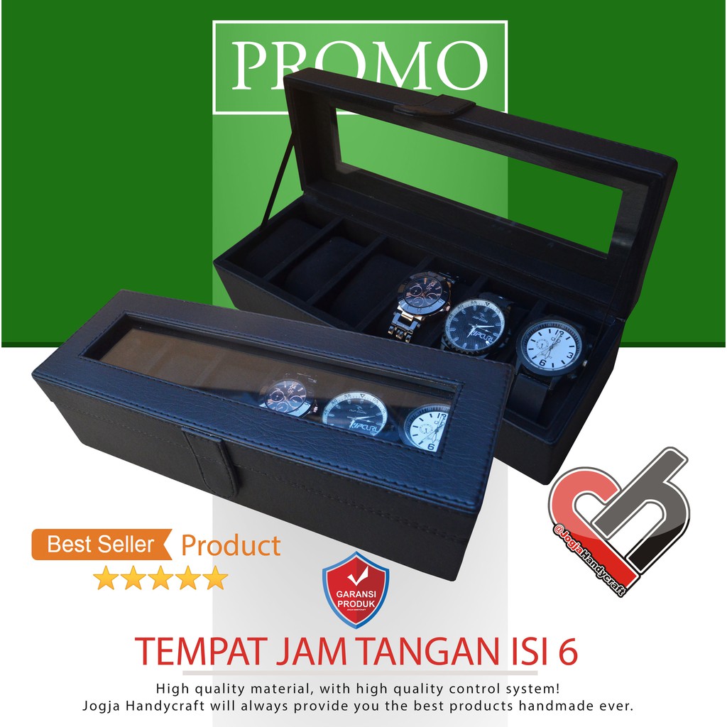 Box Tempat Jam Tangan Isi 6 – Kotak Penyimpanan Jam Kulit Elegan - Watch Box Organizer