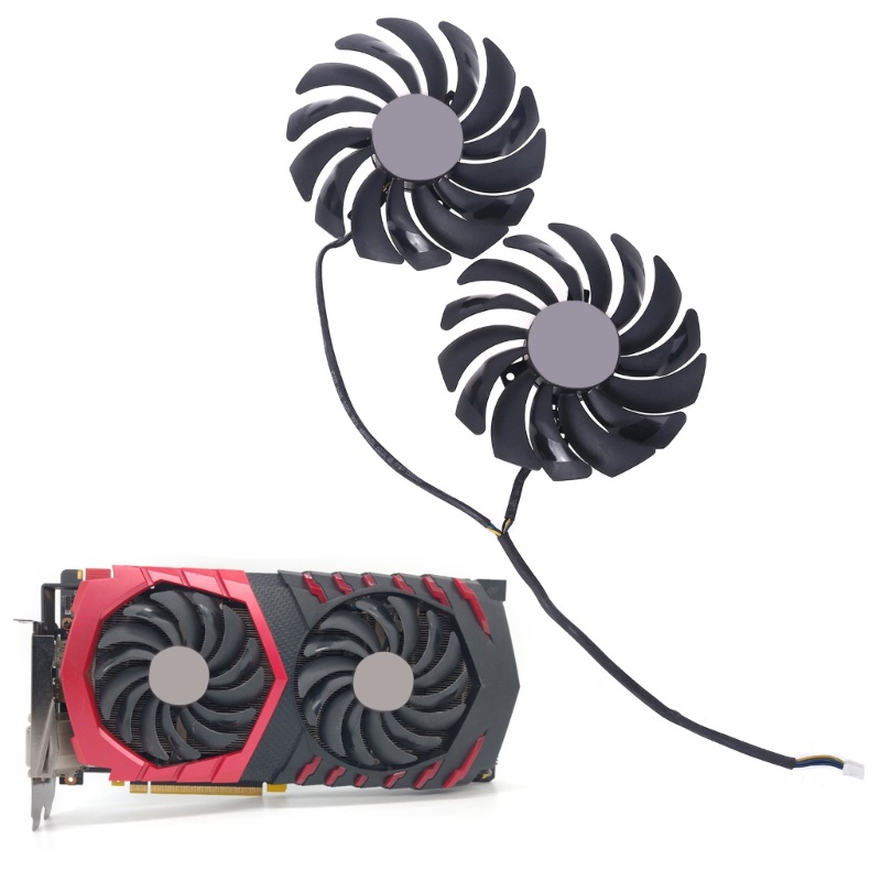 Bt 2PCS PLD10010S12HH Kipas Kartu Grafis Gaming 4Pin Cooler Untuk MSI Radeon R9 RX470