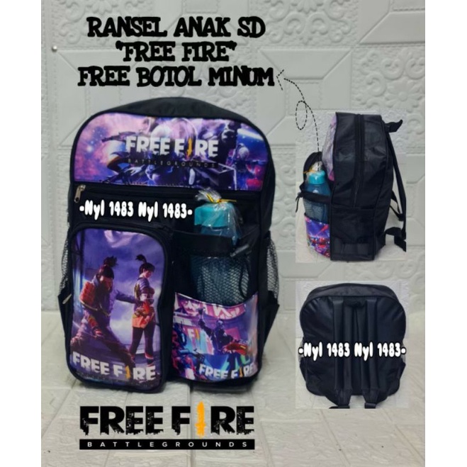 Tas Ransel Anak sekolah TK-SD Free Botol / Karakter Batman/Squid game/Free Fire / Cod Bayar Di Tempat