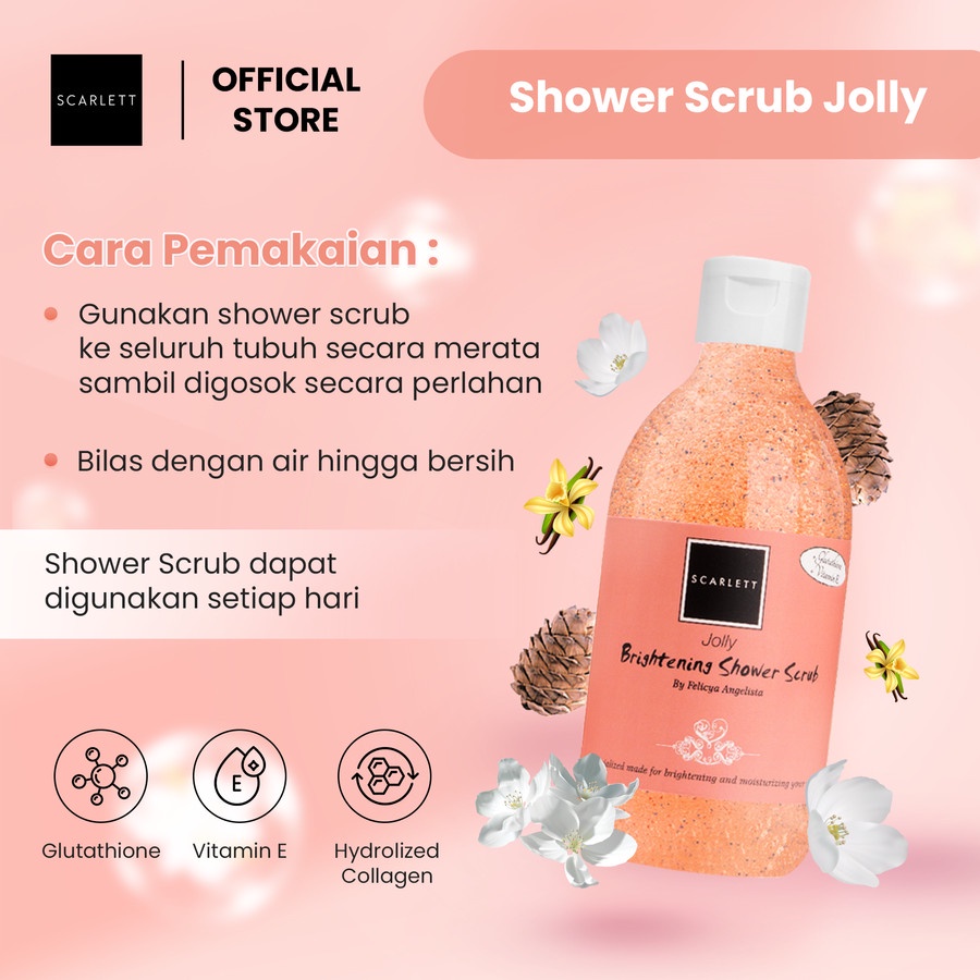 Scarlett Whitening Shower Scrub Perawatan Kulit Sehat Aroma Jolly