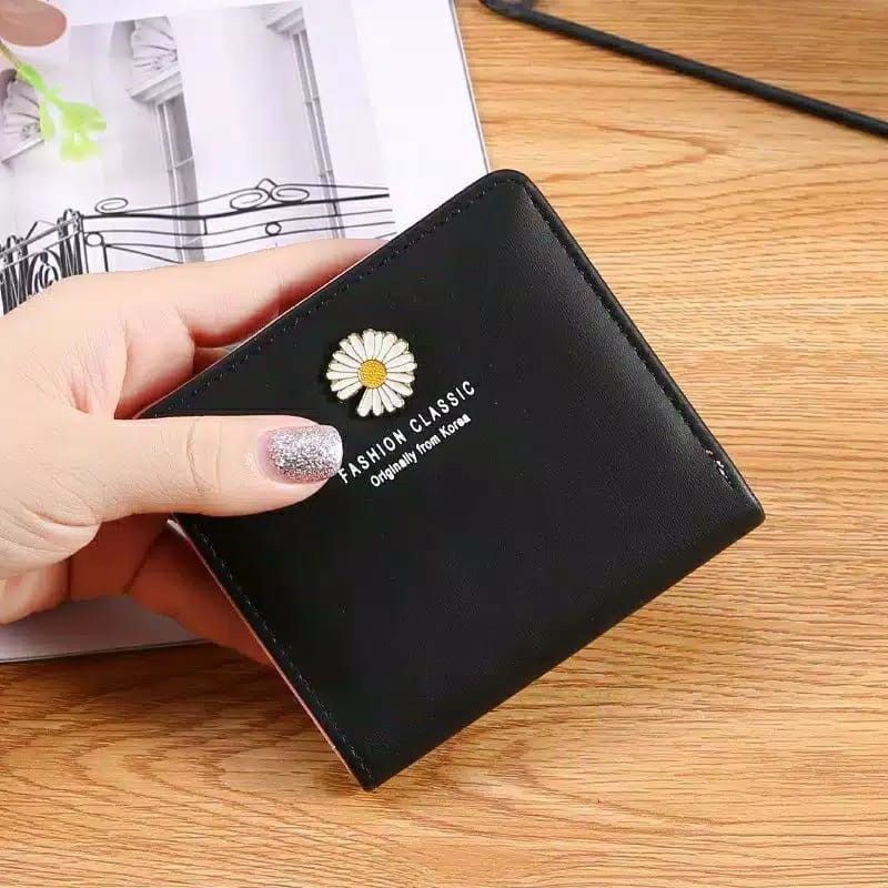 ( GS ) DOMPET LIPAT WANITA DESIGN KLASIK KEKINIAN DENGAN BUNGA DAISY