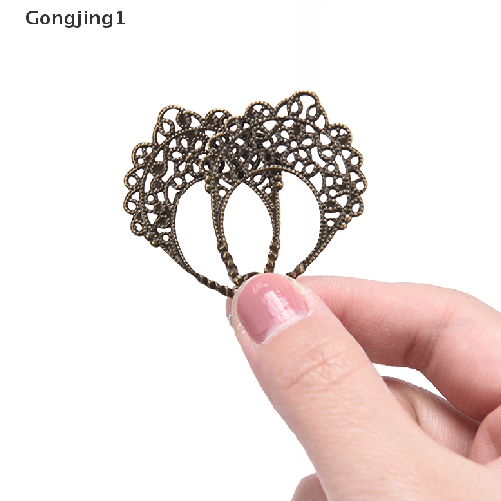 Gongjing1 30pcs Konektor Filigree Wraps Bahan Metal Untuk Membuat Perhiasan DIY