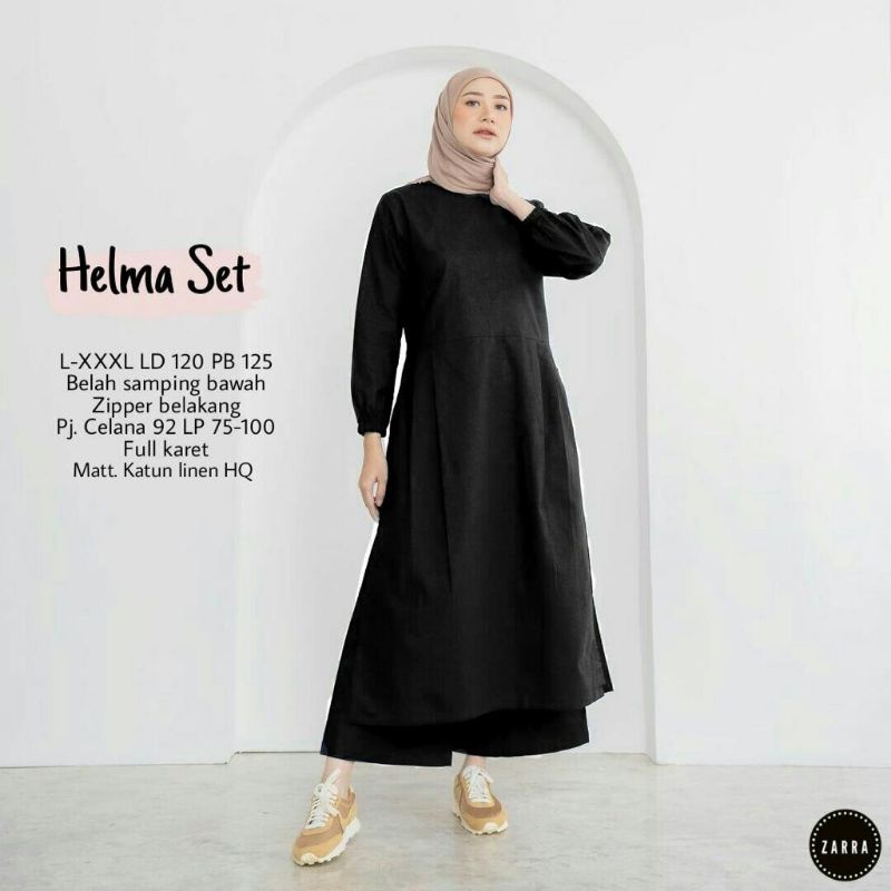 HELMA SET ORIGINAL PRODUK SETELAN WANITA TERBARU SET BAJU MUSLIM