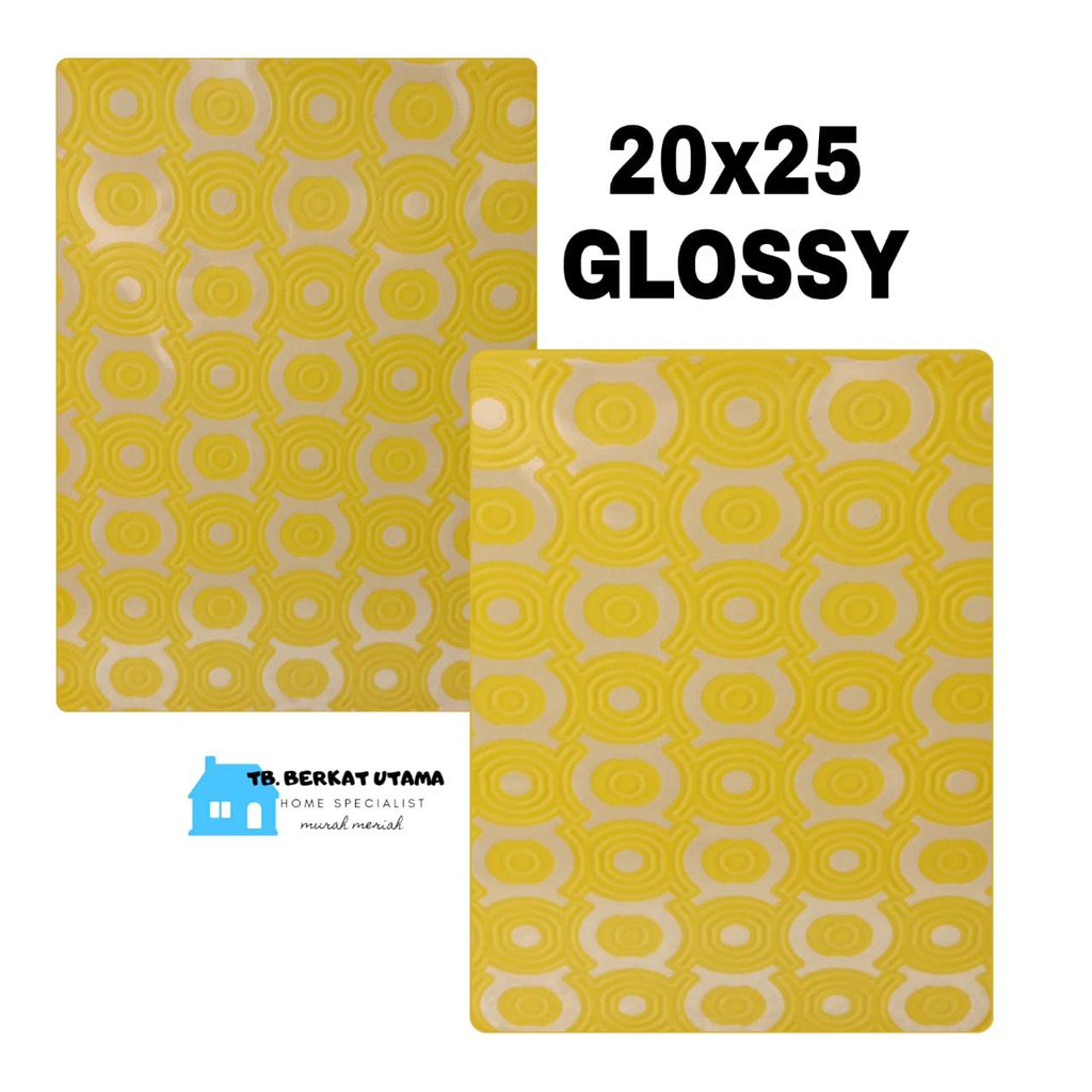 KERAMIK DINDING 20X25 GLOSSY KUNING-KERAMIK DINDING KAMAR MANDI 20X25