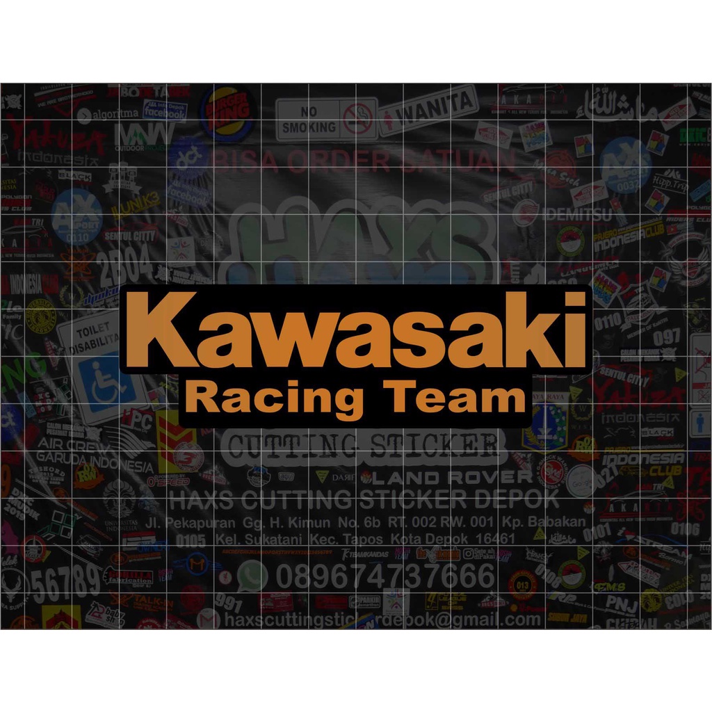 Cutting Sticker Kawasaki Racing Team Ukuran 24 Cm