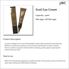 3w Clinic Collagen Eye Cream Snail Eye Cream 40ml