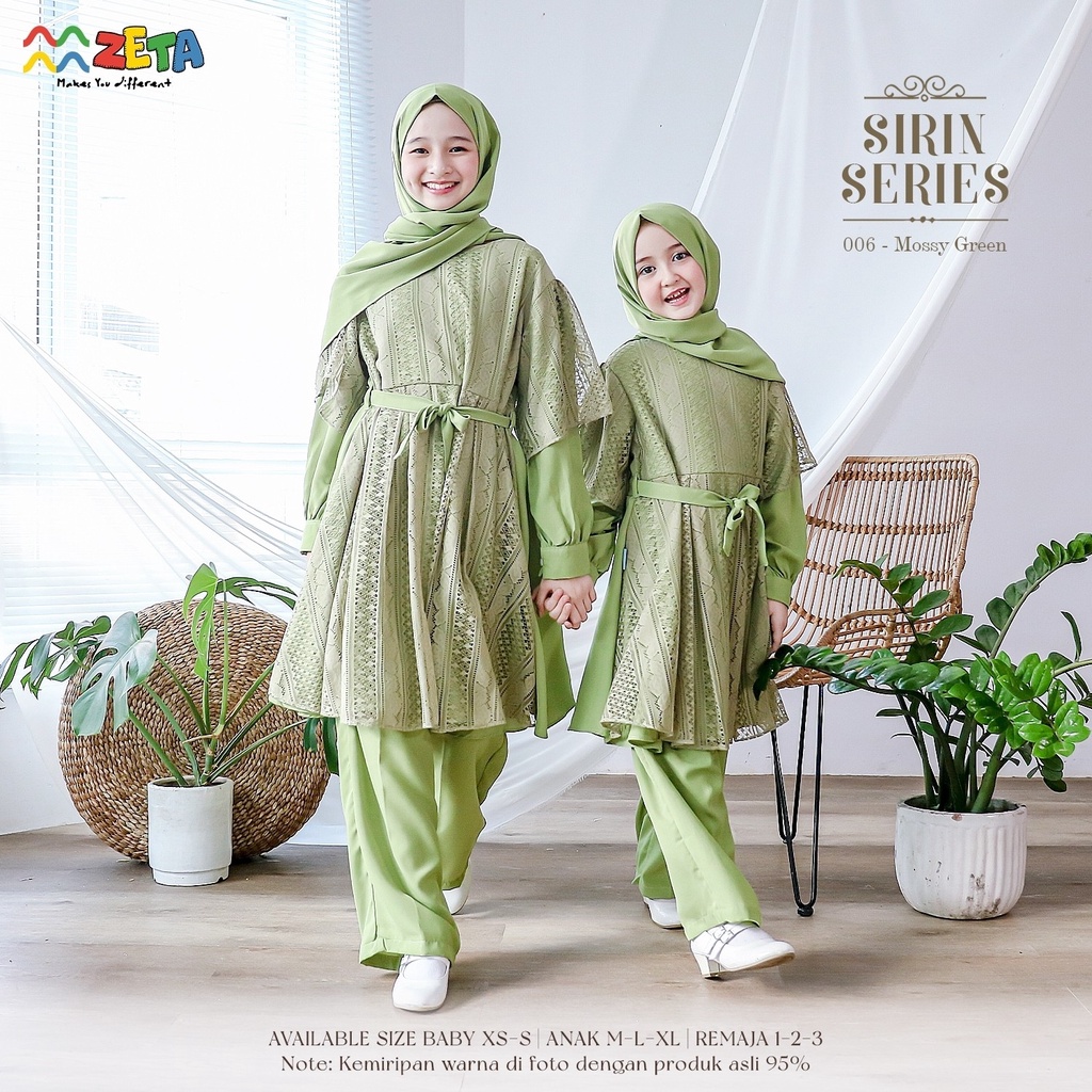 SET MUSLIM ANAK SIRIN 005-008 SERIES BY ZETA OUTFIT SETELAN ANAK BRUKAT PREMIUM TERBARU
