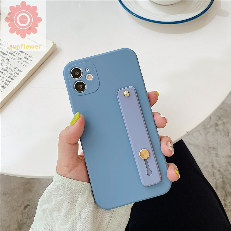 Soft Case iPhone 8plus 7plus 8 7 6 6s Plus iPhone 11 pro Max X XS SE Candy Color Soft Silicon Cover With Wristband Holder