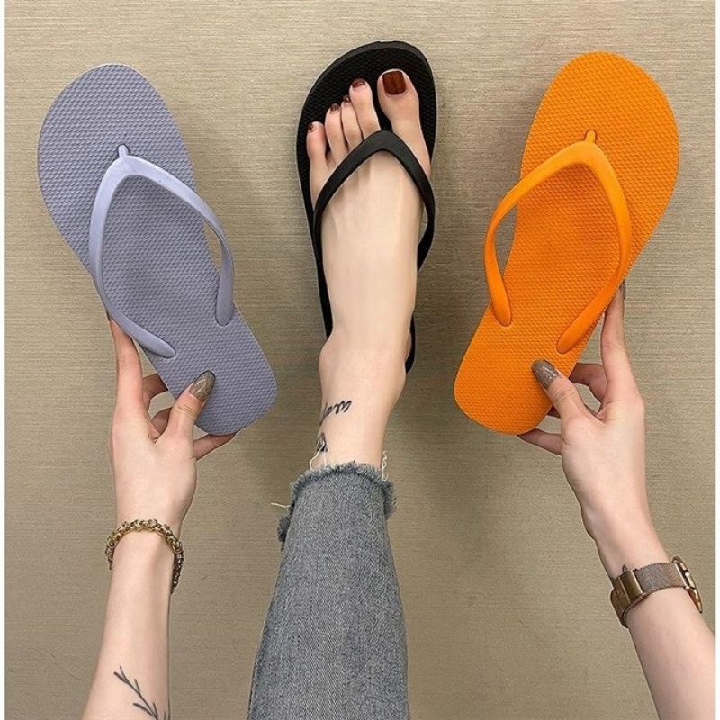 SANDAL JEPIT MACARON BERTEKSTUR WANITA ANTI SLIP / FLIP FLOP POLOS (BEPINK OFFICIAL)