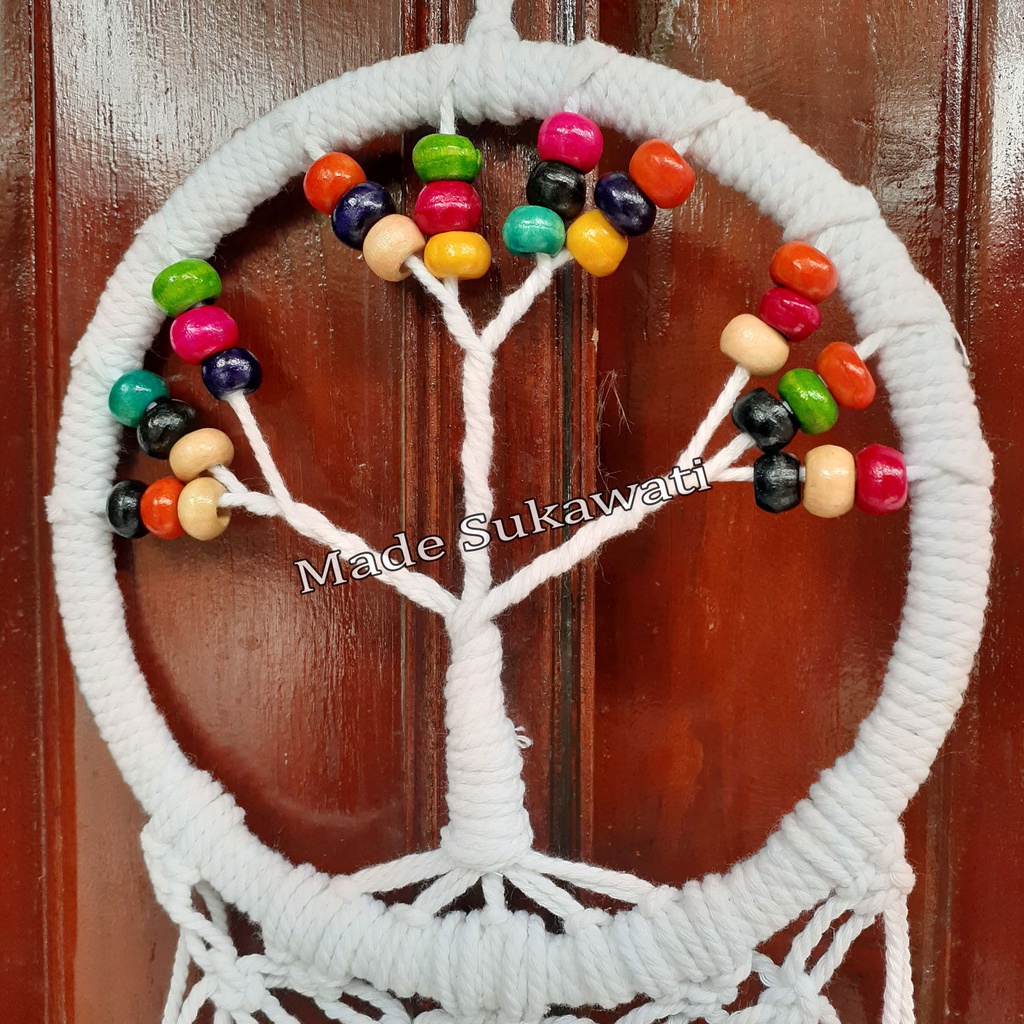 Dream catcher jaring variasi bola bola warna warni 60 cm