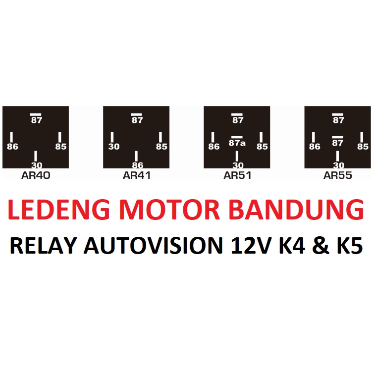 Autovision Relay 12V 24V 35a 40a Relai Klakson Rellay Alarm Rilai Lampu Motor Mobil Universal