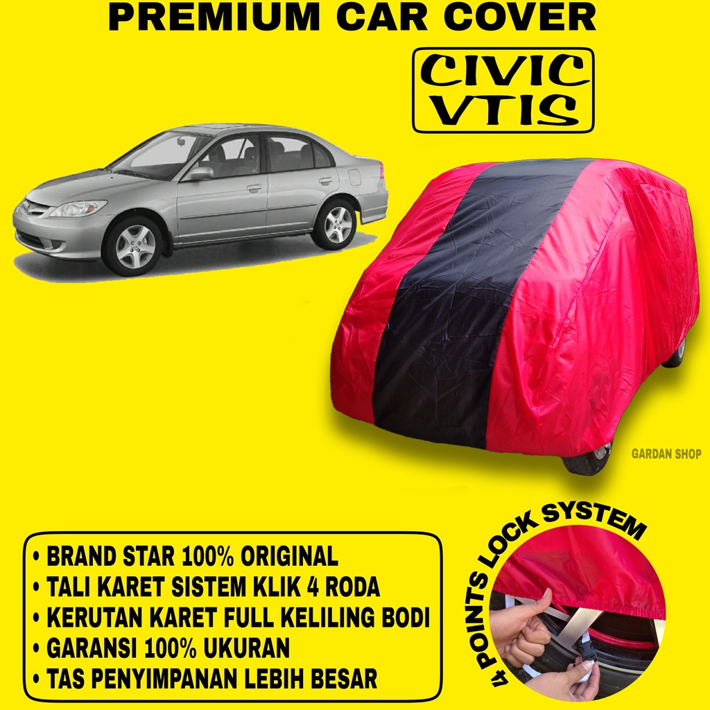 Body Cover CIVIC VTIS MERAH HITAM Penutup Bodi Mobil Civic Vtis Waterproof PREMIUM