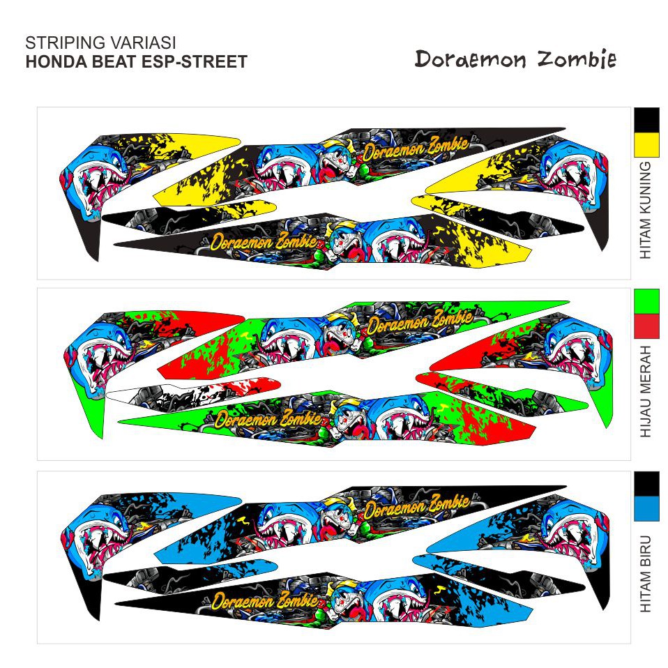 Striping Variasi Beat New Esp Street Doraemon Zombie Shopee